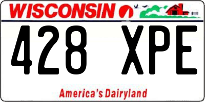 WI license plate 428XPE