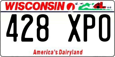 WI license plate 428XPO