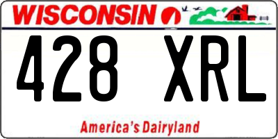 WI license plate 428XRL