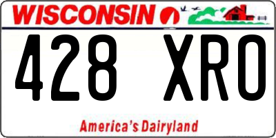 WI license plate 428XRO