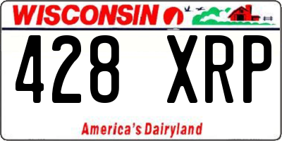 WI license plate 428XRP