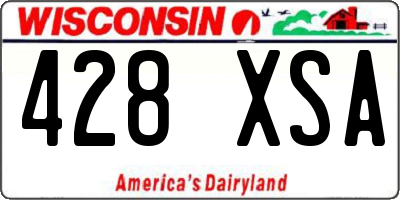 WI license plate 428XSA