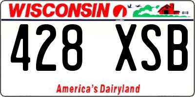 WI license plate 428XSB