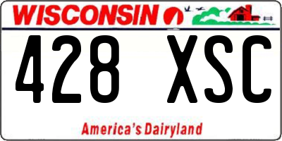 WI license plate 428XSC