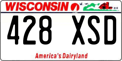 WI license plate 428XSD