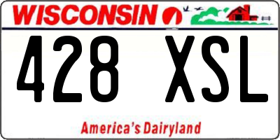 WI license plate 428XSL