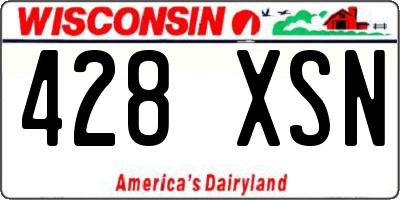WI license plate 428XSN
