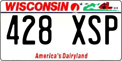 WI license plate 428XSP