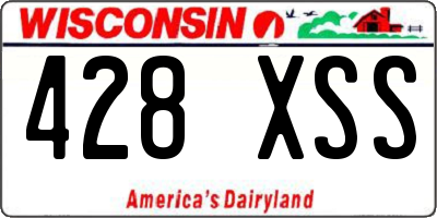 WI license plate 428XSS