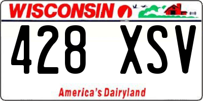 WI license plate 428XSV