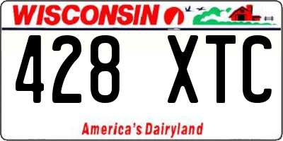 WI license plate 428XTC