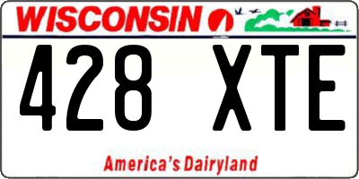 WI license plate 428XTE