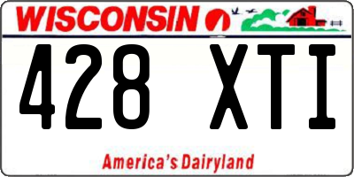 WI license plate 428XTI