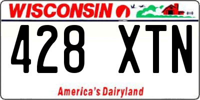 WI license plate 428XTN