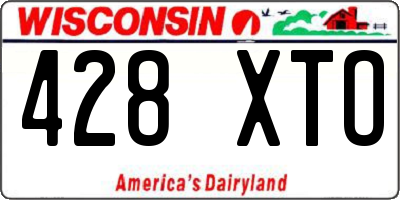 WI license plate 428XTO