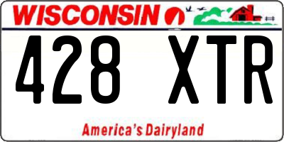 WI license plate 428XTR