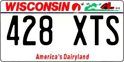 WI license plate 428XTS