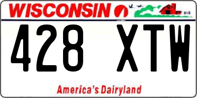 WI license plate 428XTW