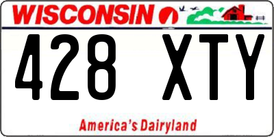 WI license plate 428XTY