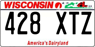 WI license plate 428XTZ