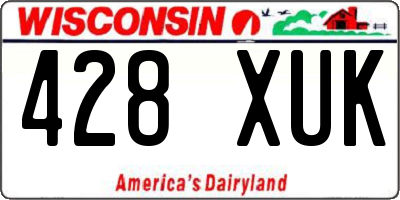 WI license plate 428XUK
