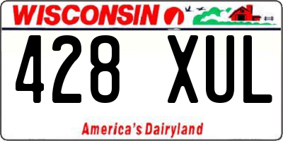 WI license plate 428XUL
