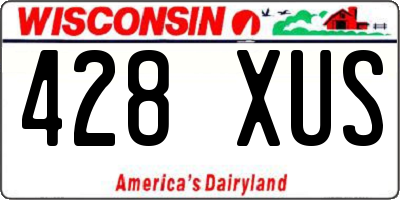 WI license plate 428XUS