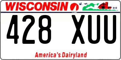WI license plate 428XUU