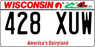 WI license plate 428XUW