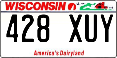 WI license plate 428XUY