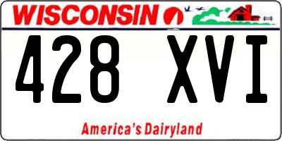 WI license plate 428XVI
