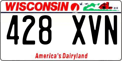 WI license plate 428XVN