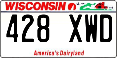 WI license plate 428XWD