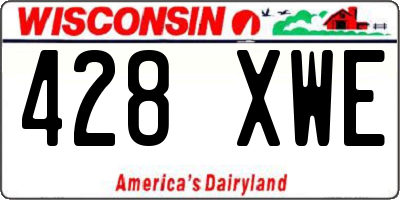 WI license plate 428XWE