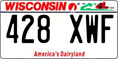 WI license plate 428XWF