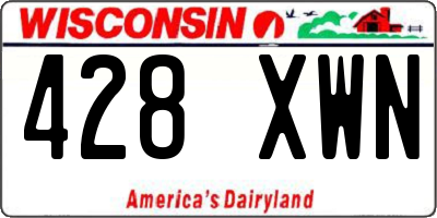 WI license plate 428XWN