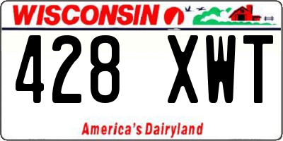 WI license plate 428XWT