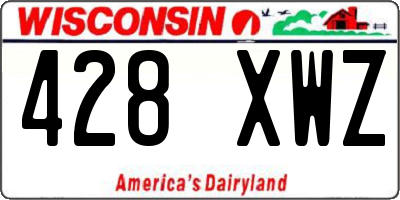 WI license plate 428XWZ