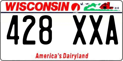 WI license plate 428XXA