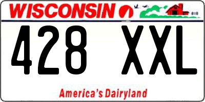 WI license plate 428XXL