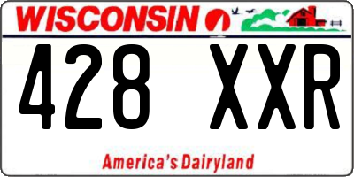WI license plate 428XXR