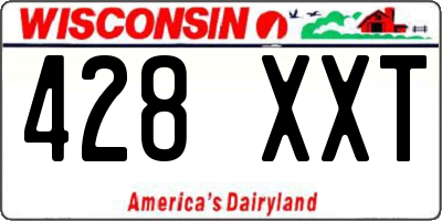WI license plate 428XXT