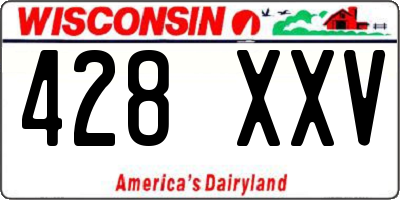WI license plate 428XXV