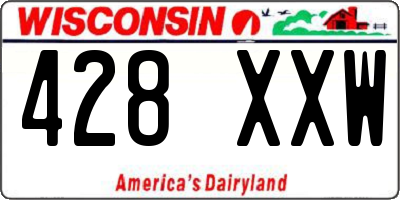 WI license plate 428XXW