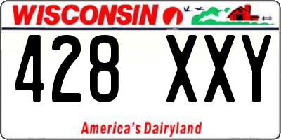 WI license plate 428XXY