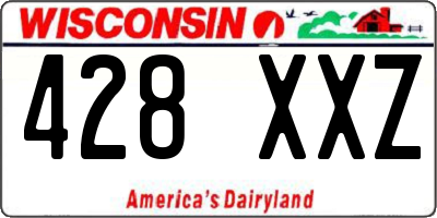 WI license plate 428XXZ