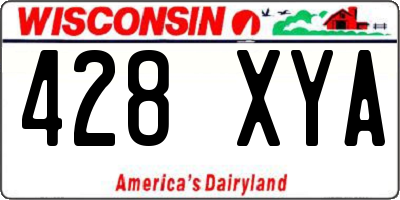 WI license plate 428XYA