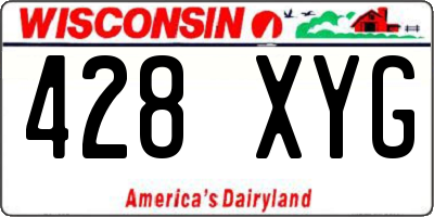 WI license plate 428XYG