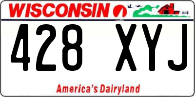 WI license plate 428XYJ