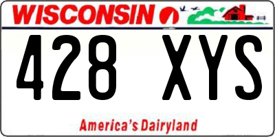 WI license plate 428XYS